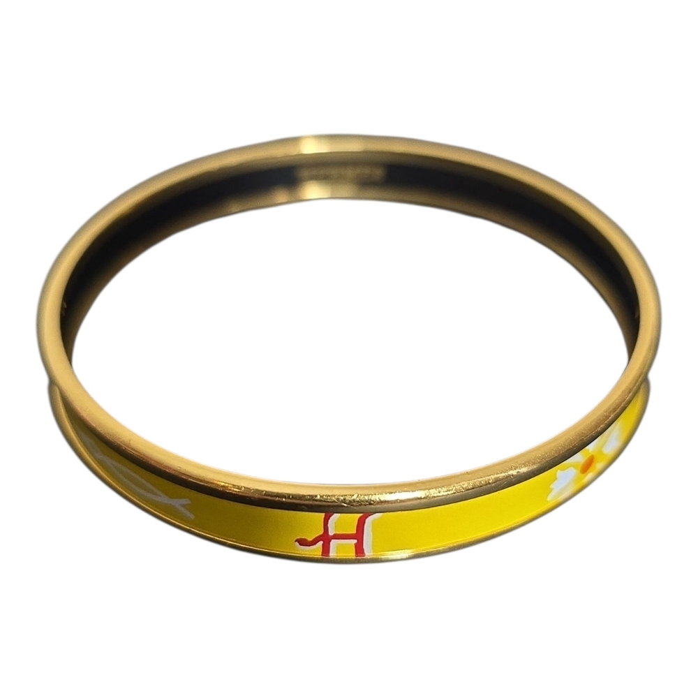 Authentic Hermes Yellow and Gold Enamel Bangle
